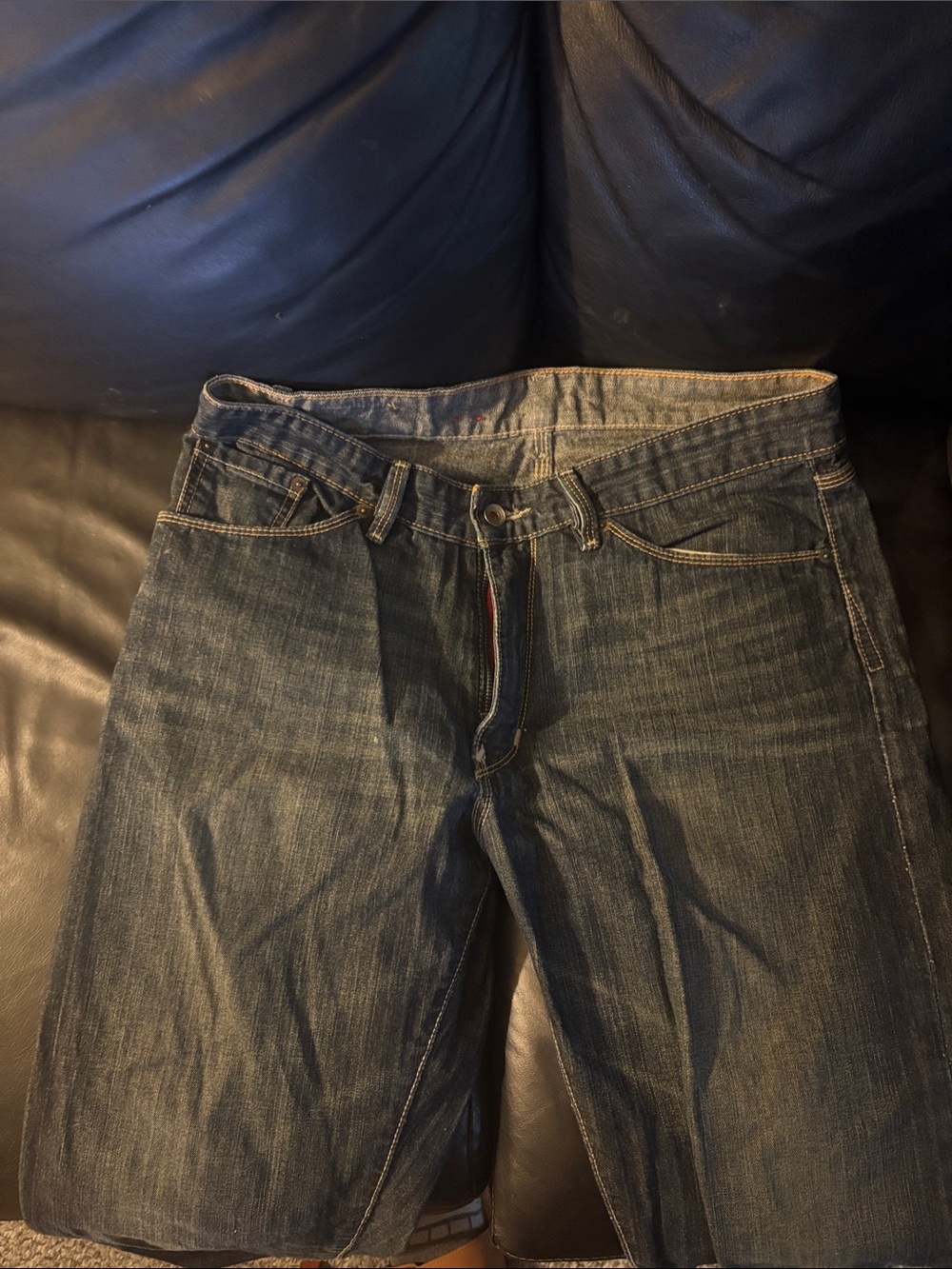 Express Men's Dark Indigo Relaxed Jeans